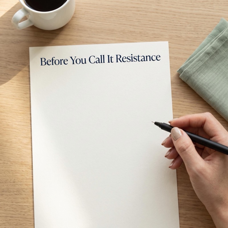 «Before You Call It Resistance», a one-page clinical field note for therapists