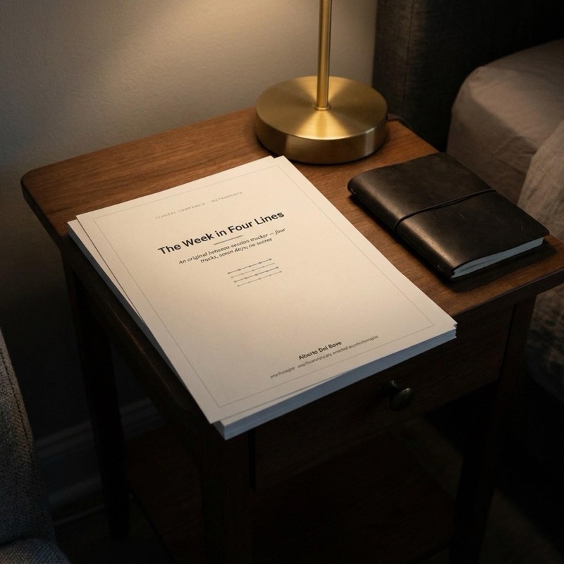 «The Week in Four Lines», a between-session tracker worksheet for therapists